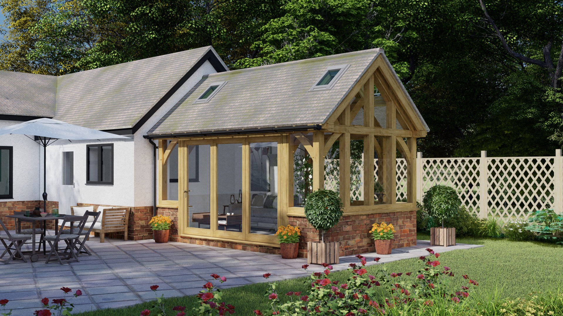 Oak frame construction project