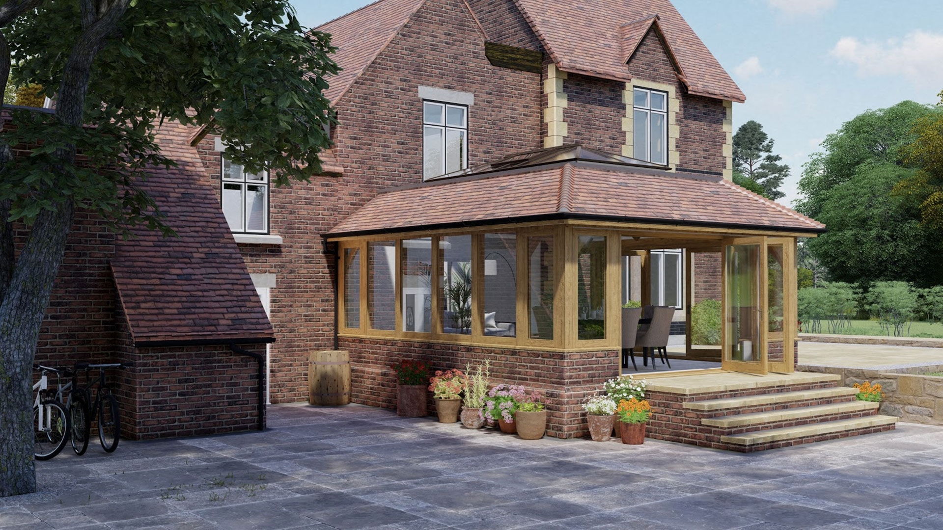 Oak frame building construction